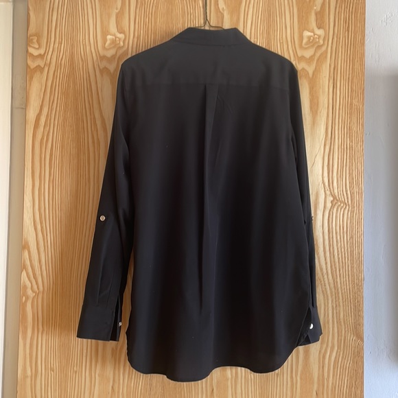 Tommy Hilfiger black button down with gold button detail. - Picture 2 of 5